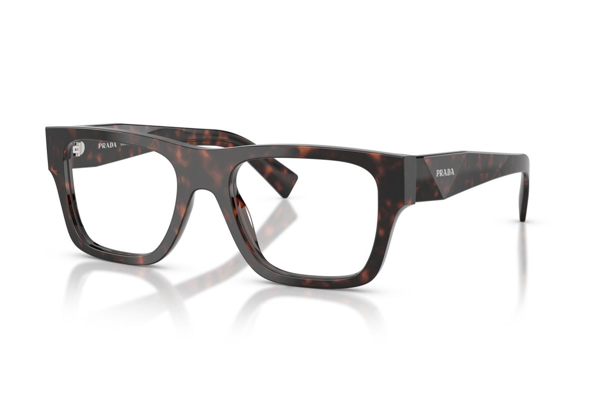Prada PRC01V Square Eyeglasses in Root Tortoise, angle view