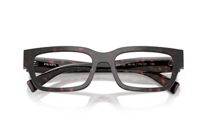 Prada PRC02V Rectangle Eyeglasses in Root Tortoise, detail view