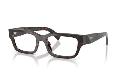 Prada PRC02V Rectangle Eyeglasses in Root Tortoise, angle view