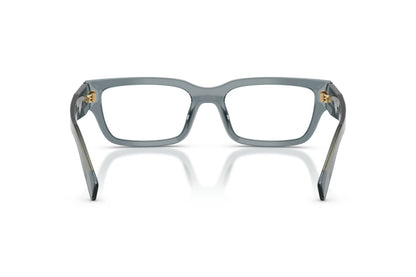 Prada PRC02V Rectangle Eyeglasses in Transparent Ocean/Blue, back view