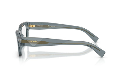 Prada PRC02V Rectangle Eyeglasses in Transparent Ocean/Blue, side view