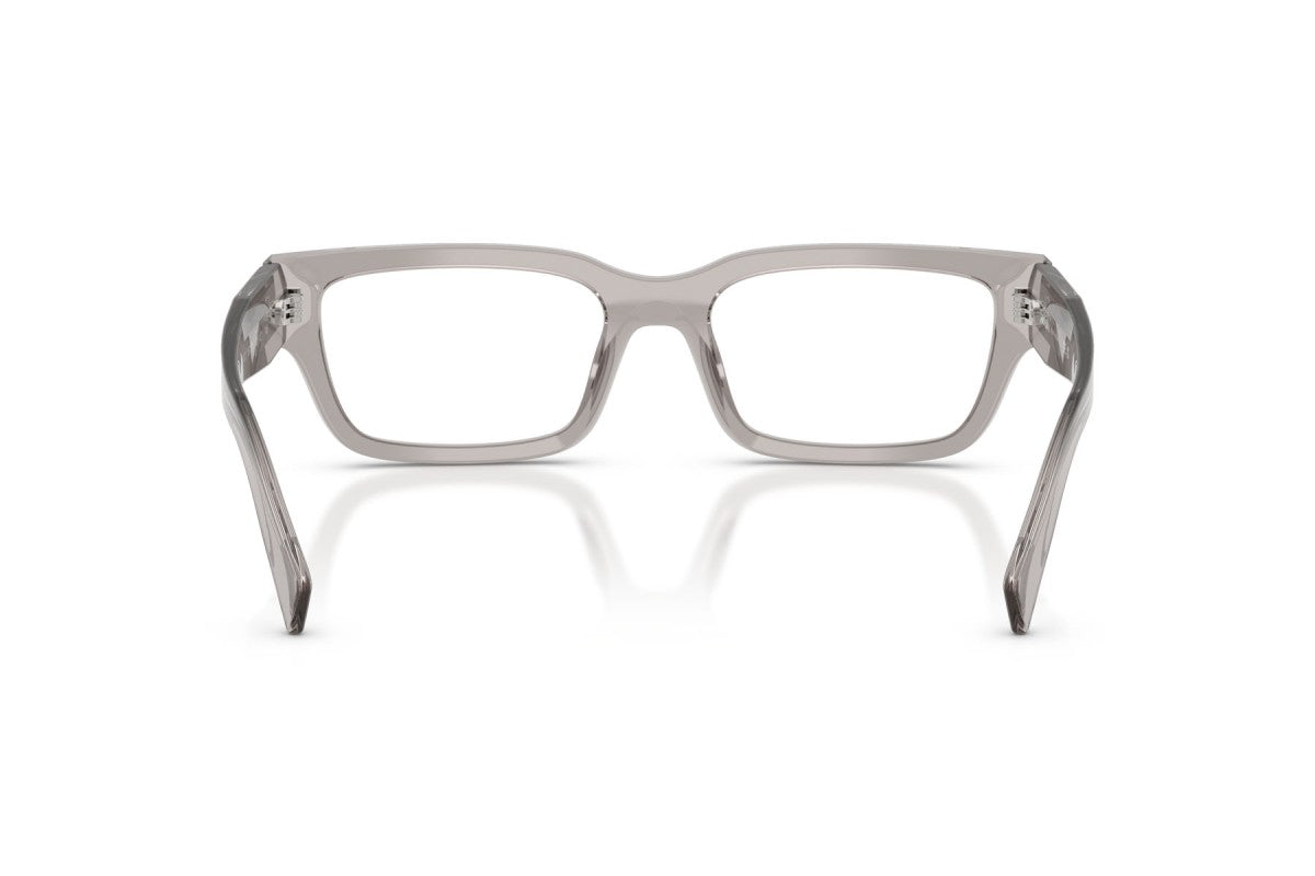 Prada PRC02V Rectangle Eyeglasses in Transparent Hematite/Grey, back view