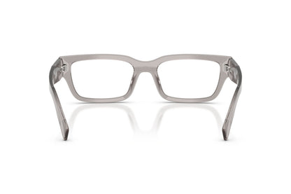 Prada PRC02V Rectangle Eyeglasses in Transparent Hematite/Grey, back view