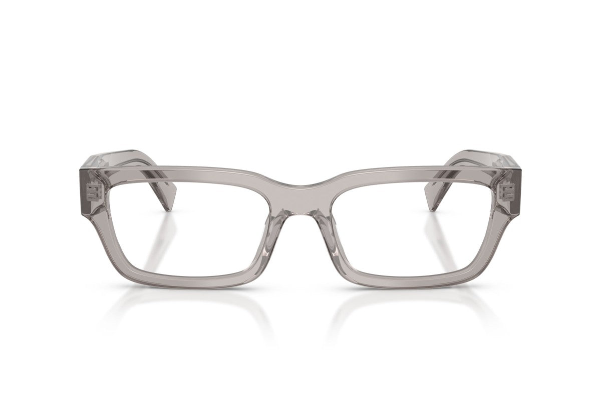 Prada PRC02V Rectangle Eyeglasses in Transparent Hematite/Grey, front view
