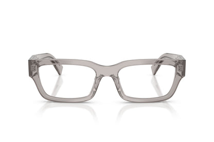 Prada PRC02V Rectangle Eyeglasses in Transparent Hematite/Grey, front view