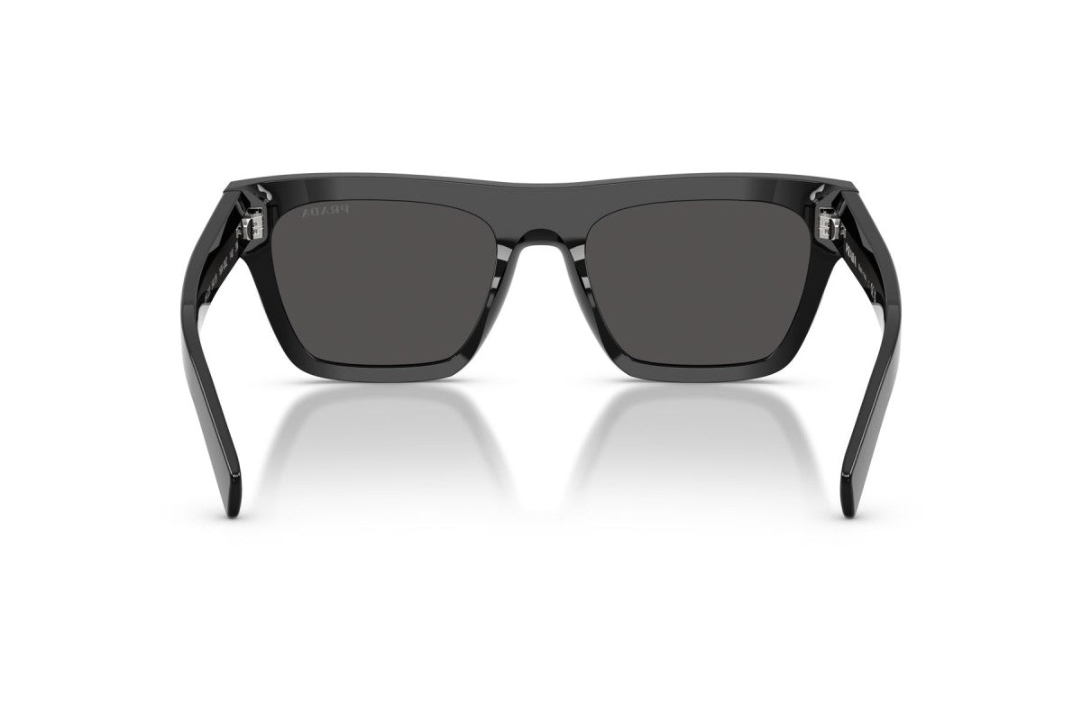 Prada PRC03S Rectangle Sunglasses in Dark Grey / Black, back view