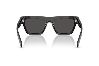 Prada PRC03S Rectangle Sunglasses in Dark Grey / Black, back view