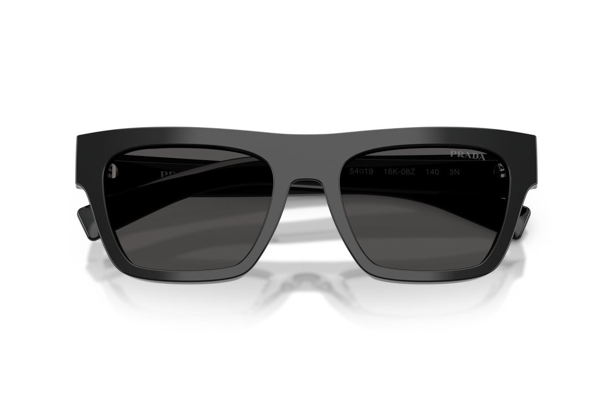 Prada PRC03S Rectangle Sunglasses in Dark Grey / Black, detail view