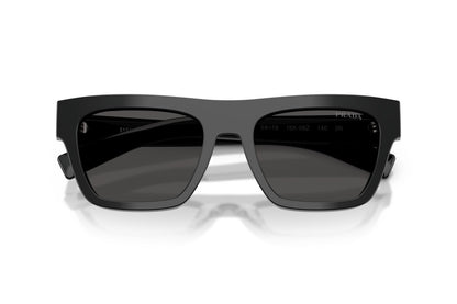 Prada PRC03S Rectangle Sunglasses in Dark Grey / Black, detail view