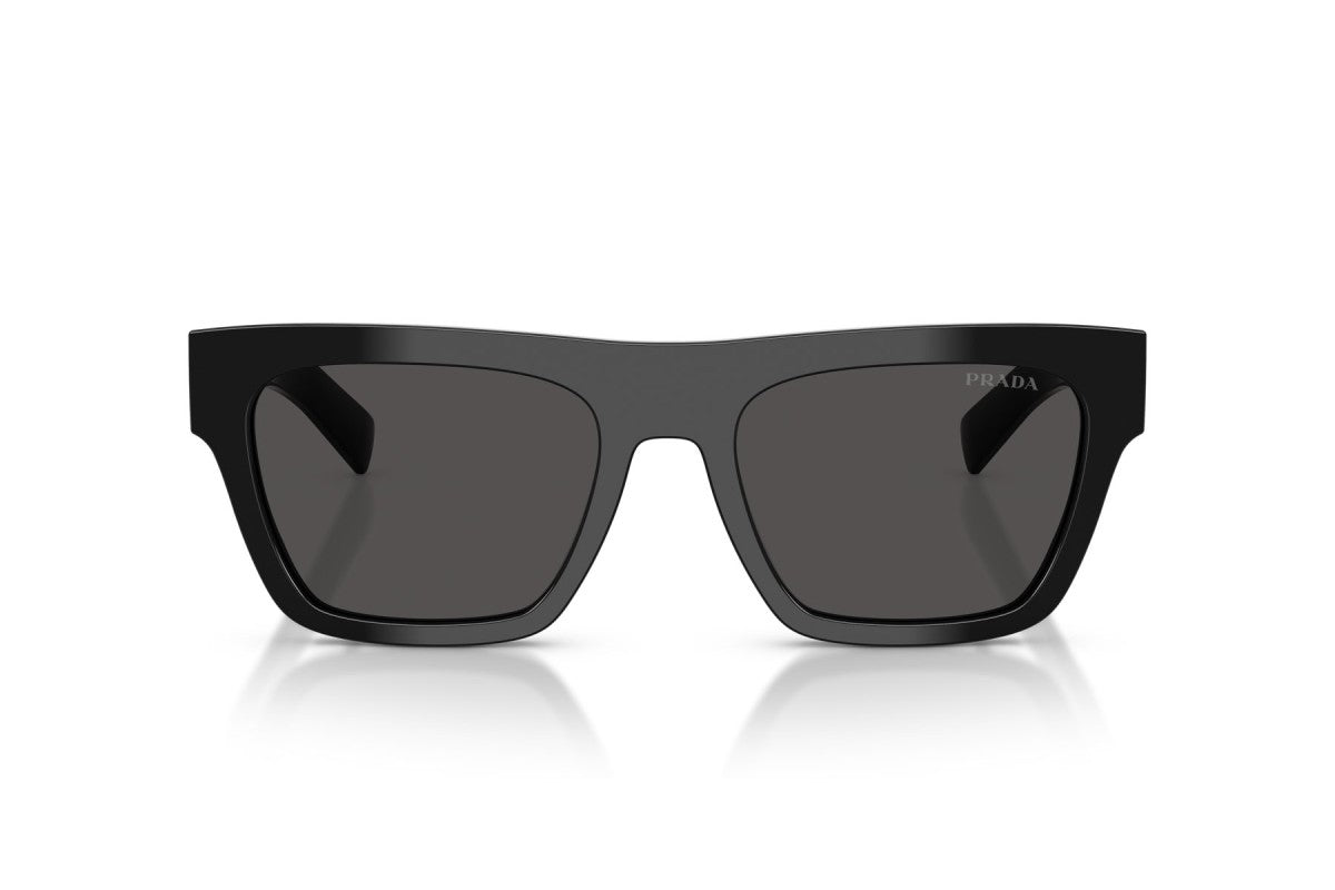 Prada PRC03S Rectangle Sunglasses in Dark Grey / Black, front view