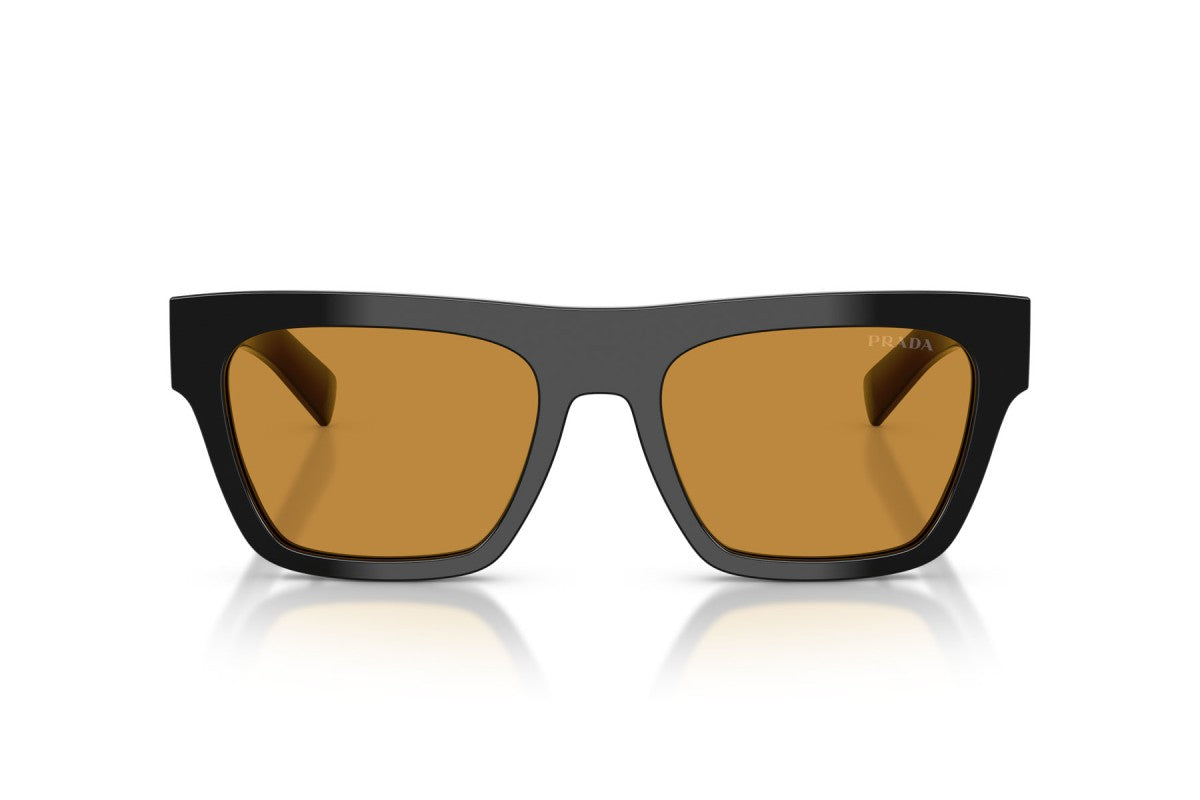 Prada PRC03S Rectangle Sunglasses in Dark Honey / Black, front view