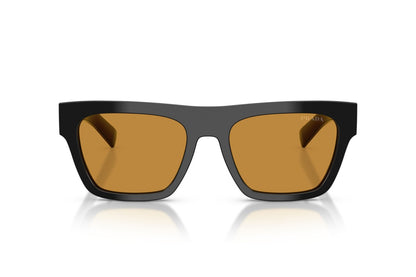 Prada PRC03S Rectangle Sunglasses in Dark Honey / Black, front view