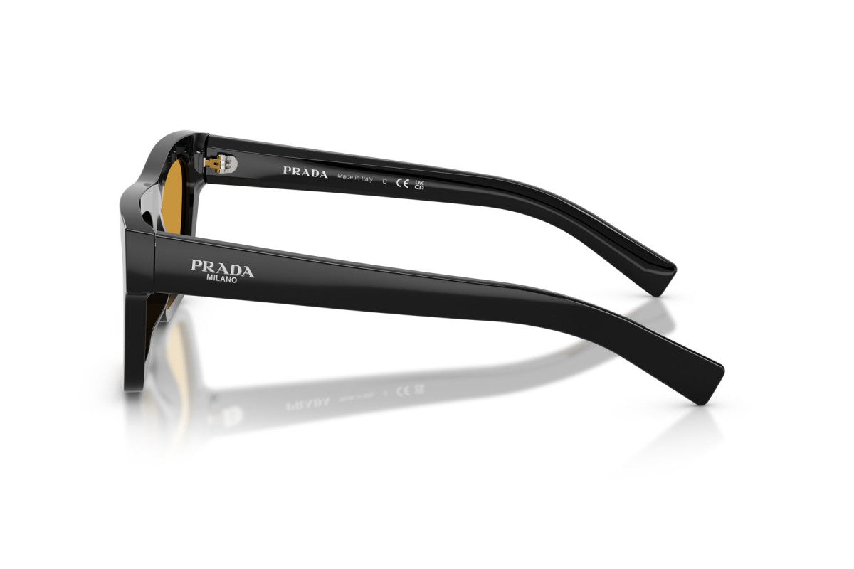Prada PRC03S Rectangle Sunglasses in Dark Honey / Black, side view