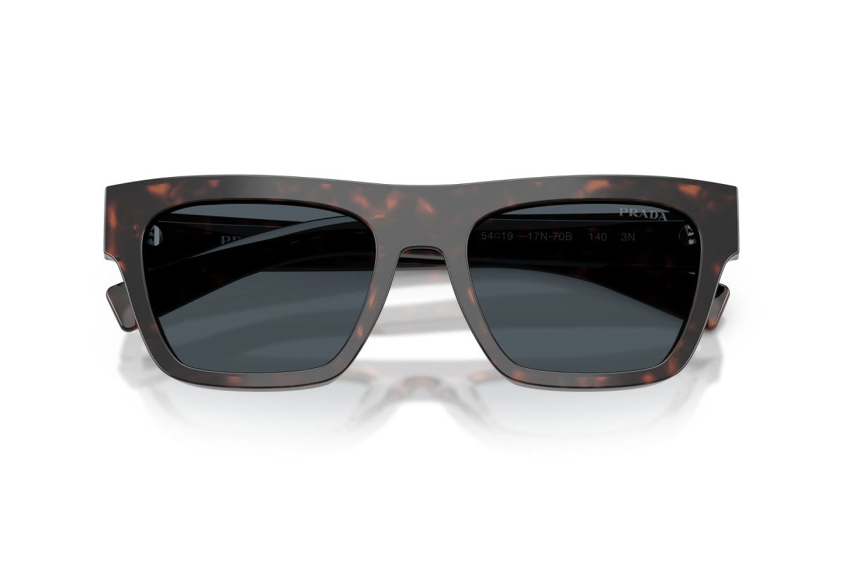 Prada PRC03S Rectangle Sunglasses in Dark Grey / Root Havana, detail view