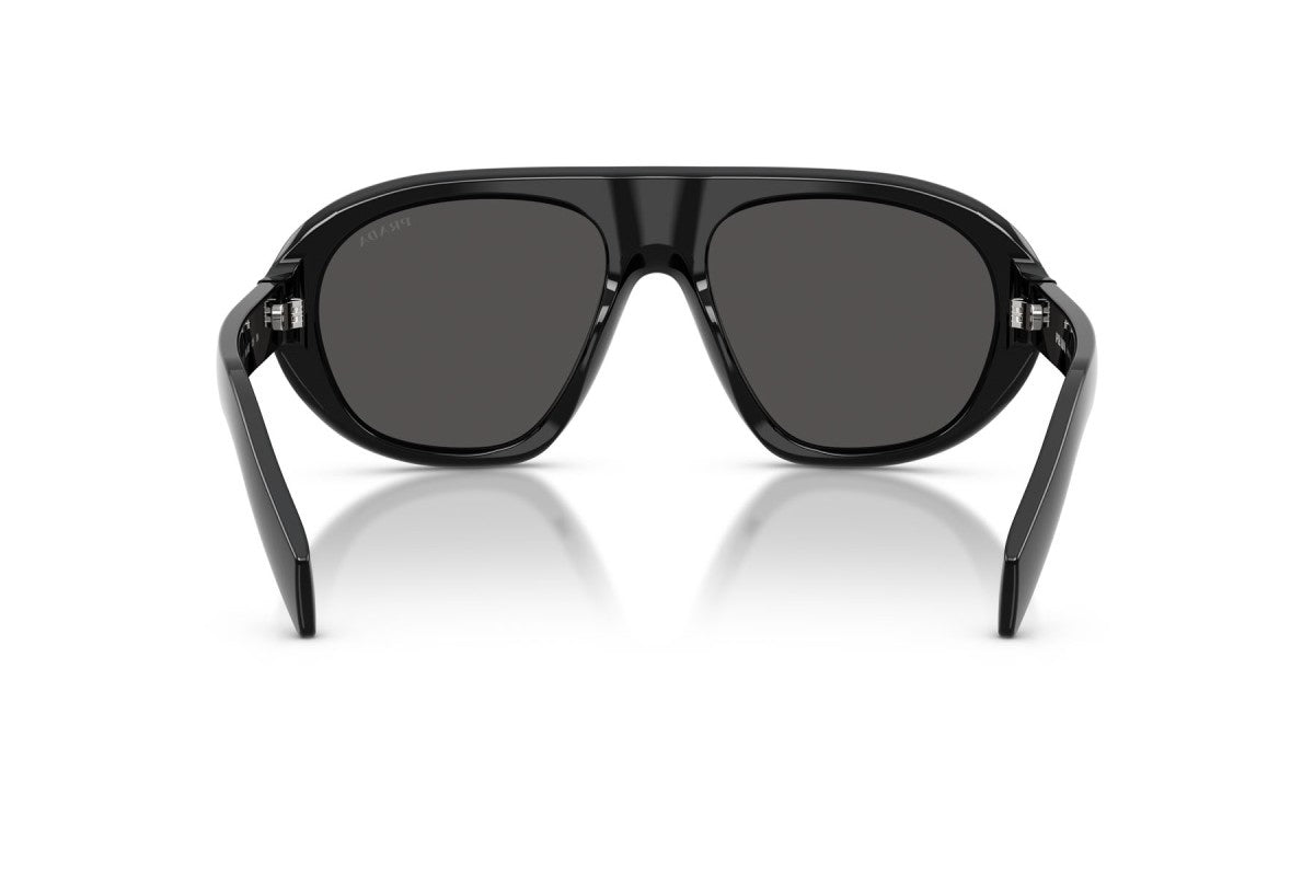 Prada PRC05S Geometric Sunglasses in Dark Gray / Black, back view