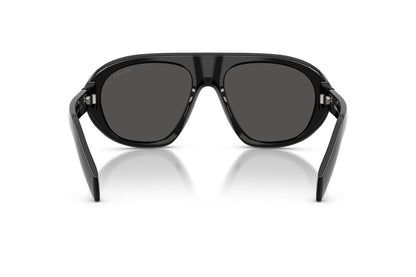 Prada PRC05S Geometric Sunglasses in Dark Gray / Black, back view