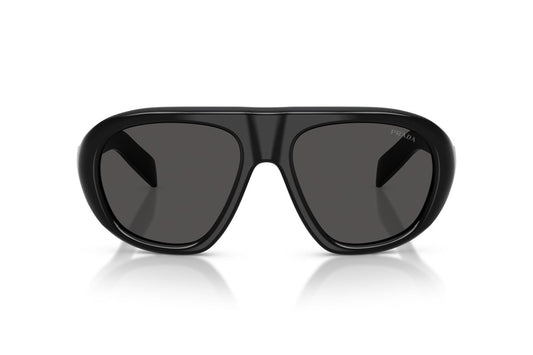Prada PRC05S Geometric Sunglasses in Dark Gray / Black, front view