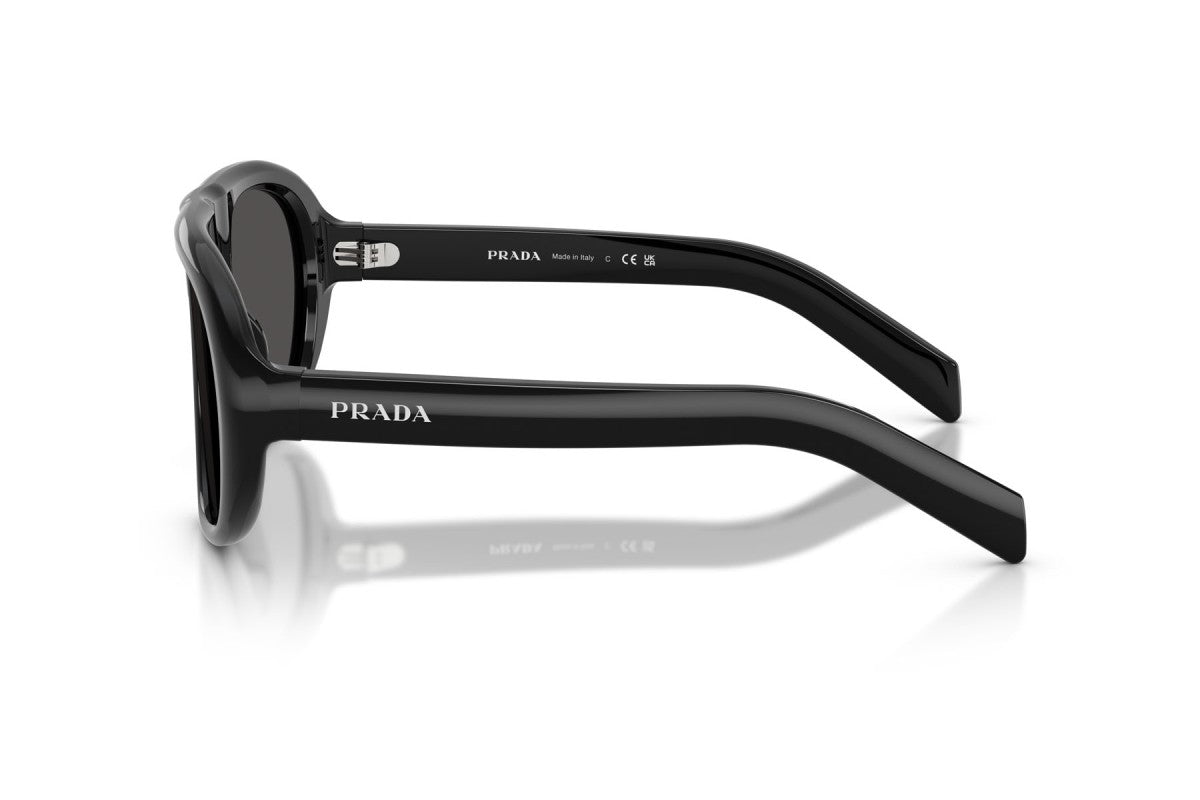 Prada PRC05S Geometric Sunglasses in Dark Gray / Black, side view