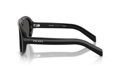 Prada PRC05S Geometric Sunglasses in Dark Gray / Black, side view