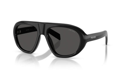 Prada PRC05S Geometric Sunglasses in Dark Gray / Black, angle view