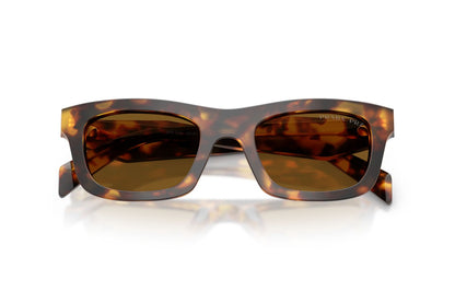 Prada PRC06S Square Sunglasses in Dark Brown/Honey Tortoise, detail view