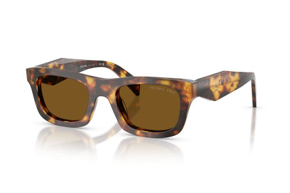 Prada PRC06S Square Sunglasses in Dark Brown/Honey Tortoise, angle view