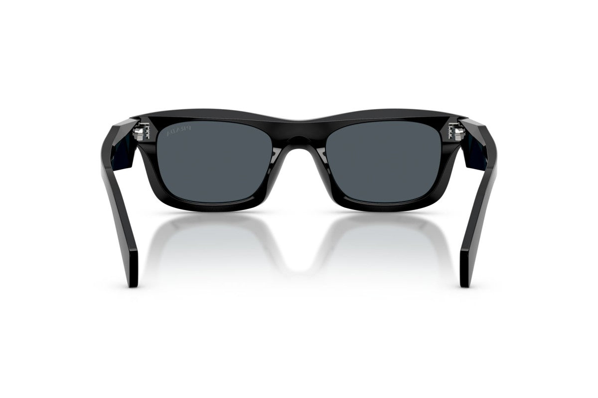 Prada PRC06S Square Sunglasses in Dark Gray/Black, back view