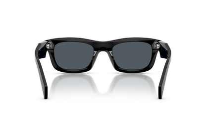 Prada PRC06S Square Sunglasses in Dark Gray/Black, back view