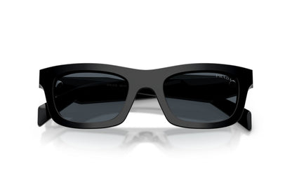 Prada PRC06S Square Sunglasses in Dark Gray/Black, detail view