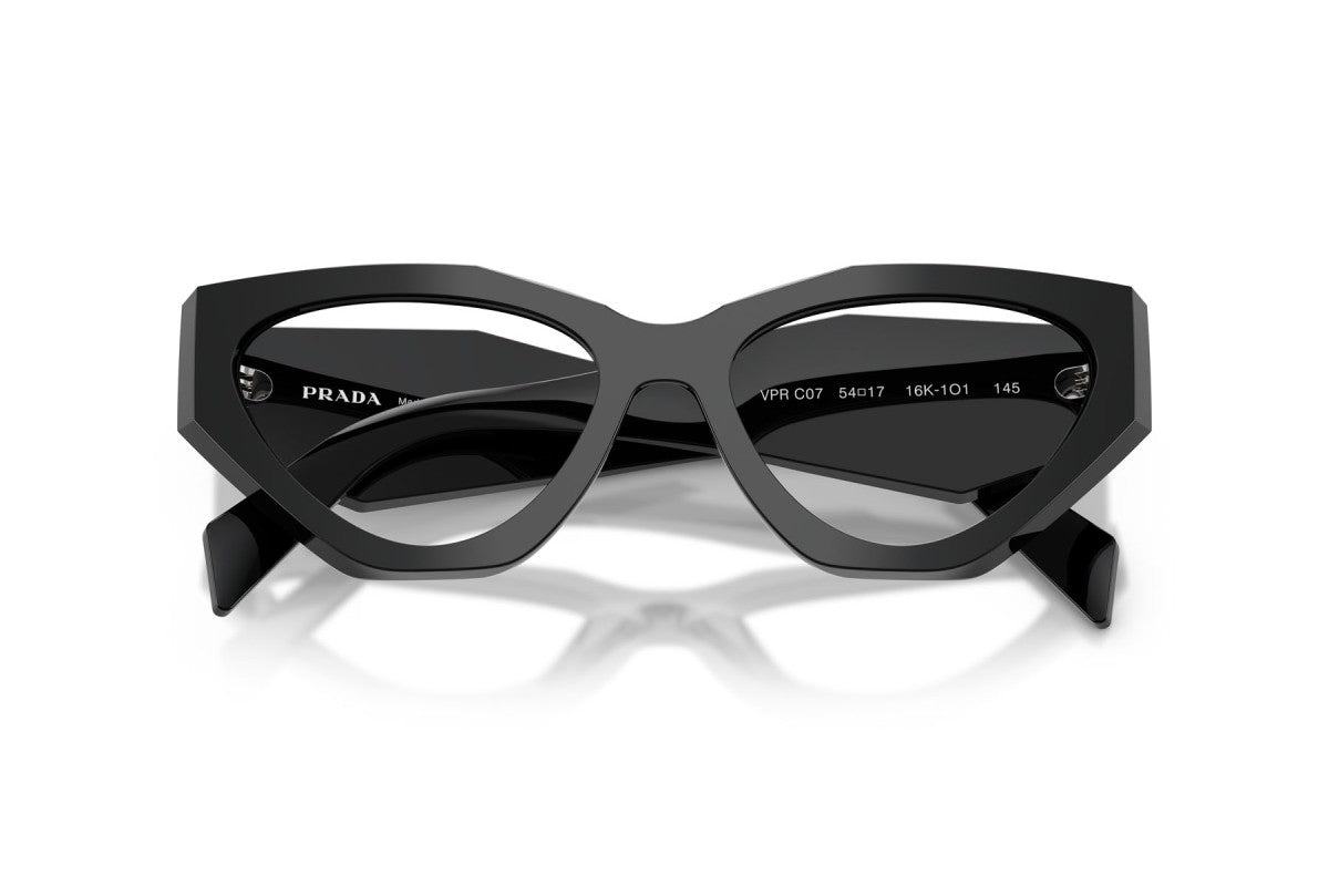Prada PRC07V Cat Eye Eyeglasses in Black, detail view
