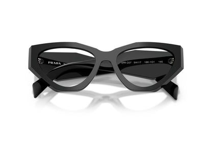Prada PRC07V Cat Eye Eyeglasses in Black, detail view