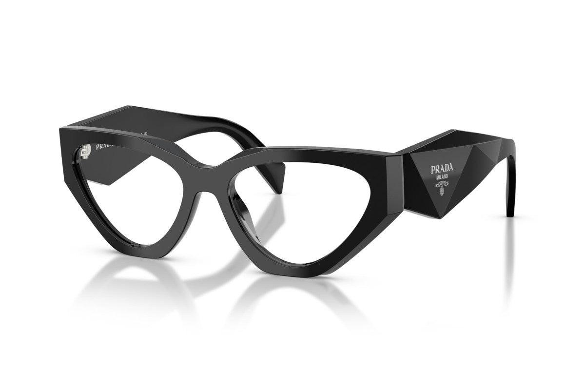 Prada PRC07V Cat Eye Eyeglasses in Black, angle view