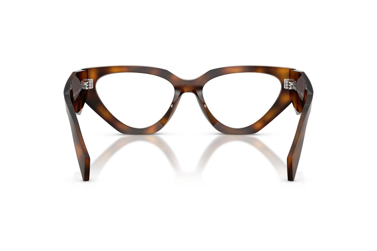 Prada PRC07V Cat Eye Eyeglasses in Juniper Tortoise, back view