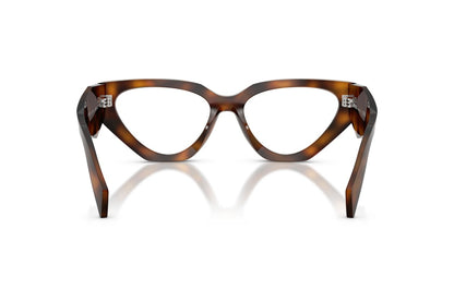 Prada PRC07V Cat Eye Eyeglasses in Juniper Tortoise, back view