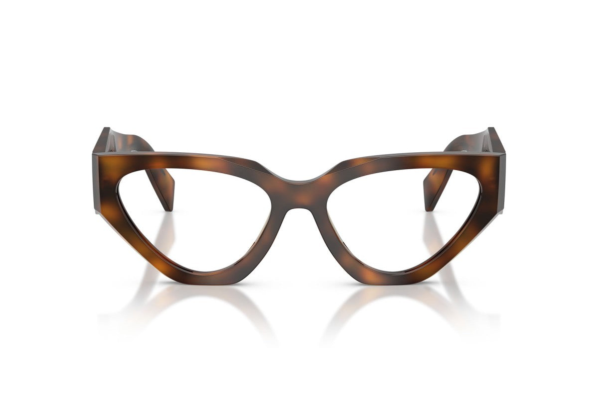 Prada PRC07V Cat Eye Eyeglasses in Juniper Tortoise, front view