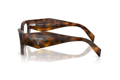 Prada PRC07V Cat Eye Eyeglasses in Juniper Tortoise, side view