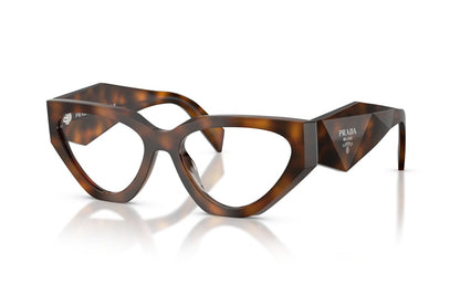 Prada PRC07V Cat Eye Eyeglasses in Juniper Tortoise, angle view