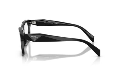 Prada PRC08V Geometric Eyeglasses in Black, side view