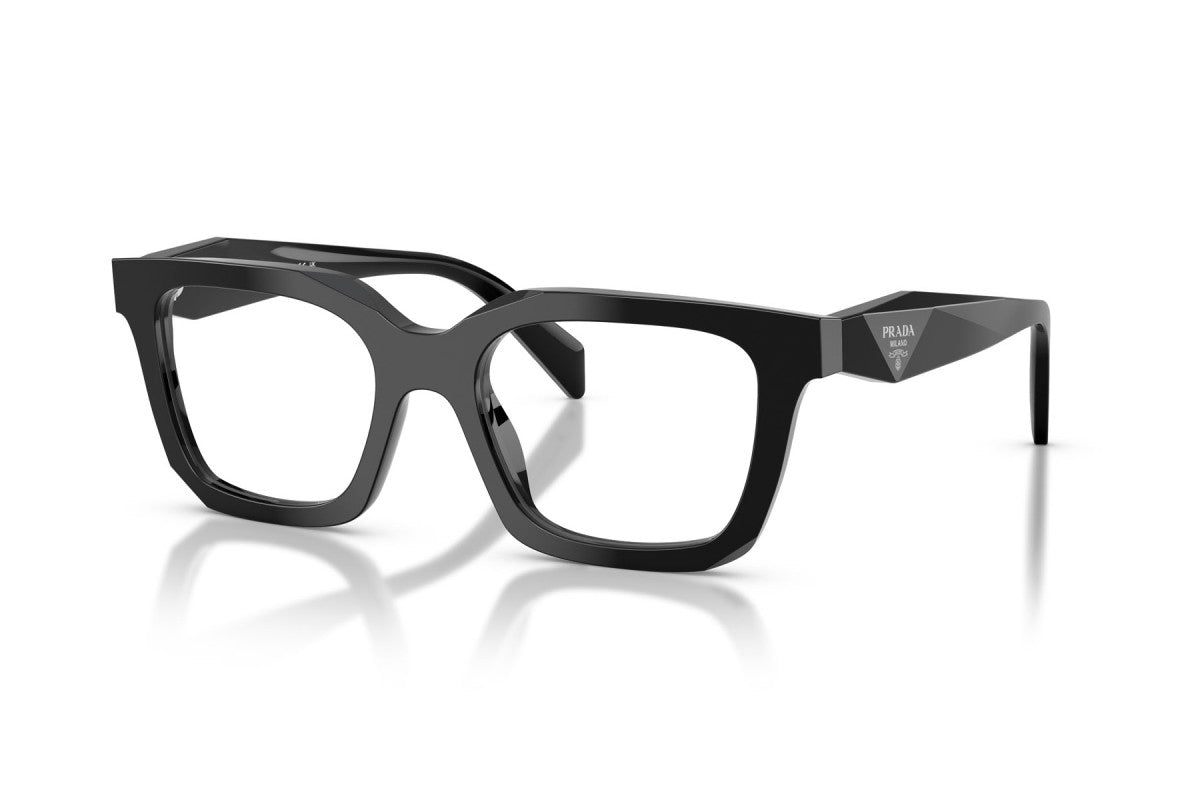 Prada PRC08V Geometric Eyeglasses in Black, angle view