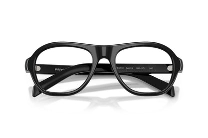 Prada PRC12V Square Eyeglasses in Black, detail view