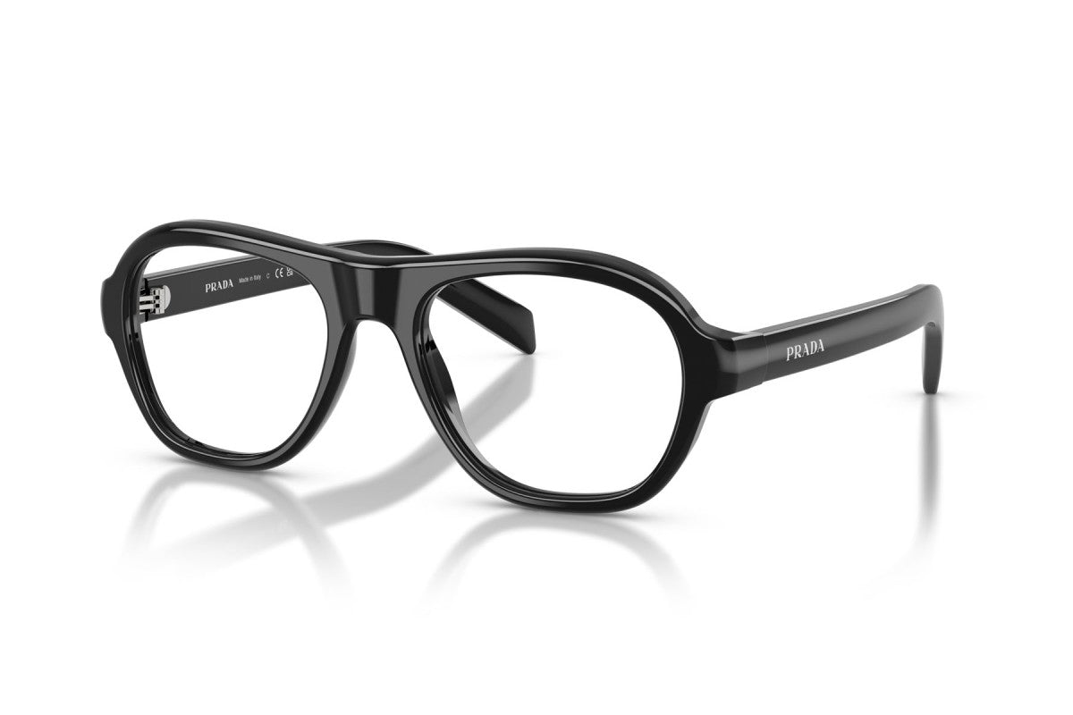 Prada PRC12V Square Eyeglasses in Black, angle view