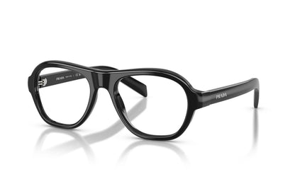 Prada PRC12V Square Eyeglasses in Black, angle view