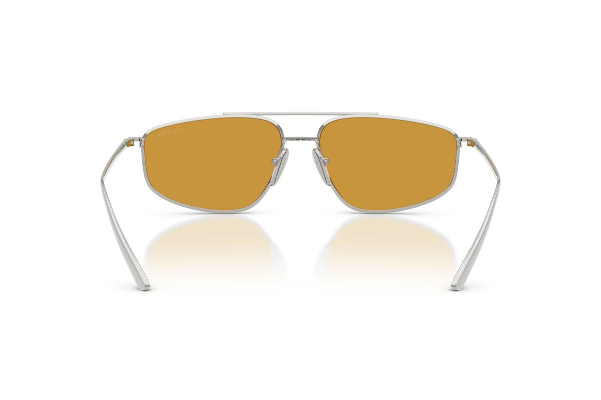 Prada PRC51S Square Sunglasses in Dark Honey / Silver, back view