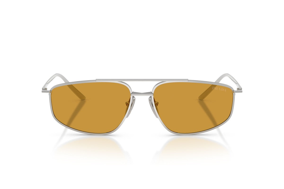 Prada PRC51S Square Sunglasses in Dark Honey / Silver, front view