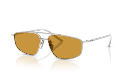 Prada PRC51S Square Sunglasses in Dark Honey / Silver, angle view