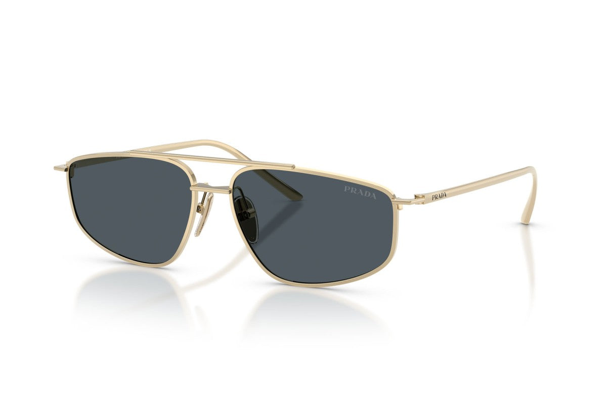 Prada PRC51S Square Sunglasses in Dark Grey / Pale Gold, angle view