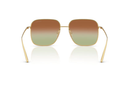 Prada PRC54SD Square Sunglasses in Green/Brown Gold, back view