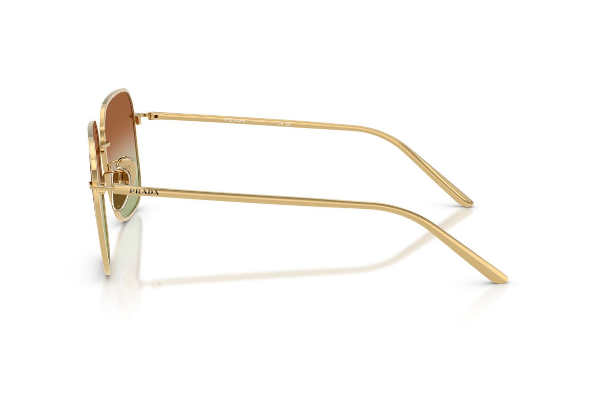 Prada PRC54SD Square Sunglasses in Green/Brown Gold, side view