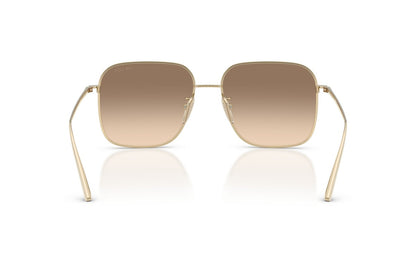 Prada PRC54SD Square Sunglasses in Light Brown Gradient Light Grey/Pale Gold, back view