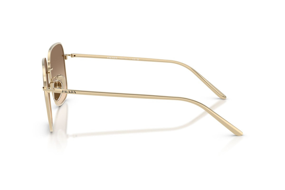 Prada PRC54SD Square Sunglasses in Light Brown Gradient Light Grey/Pale Gold, side view